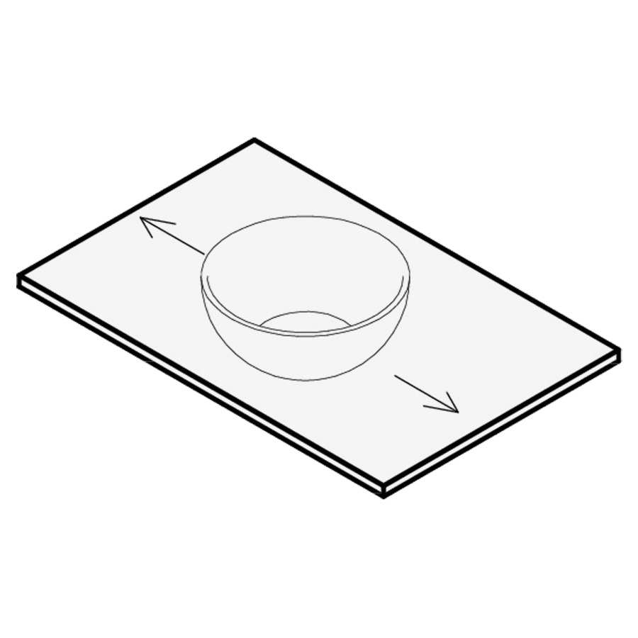 Table de lavabo
stratifié
90 x 51 x 1,2/2,1/3,2/4 cm
pour 1 lavabo
entraxe selon les indications