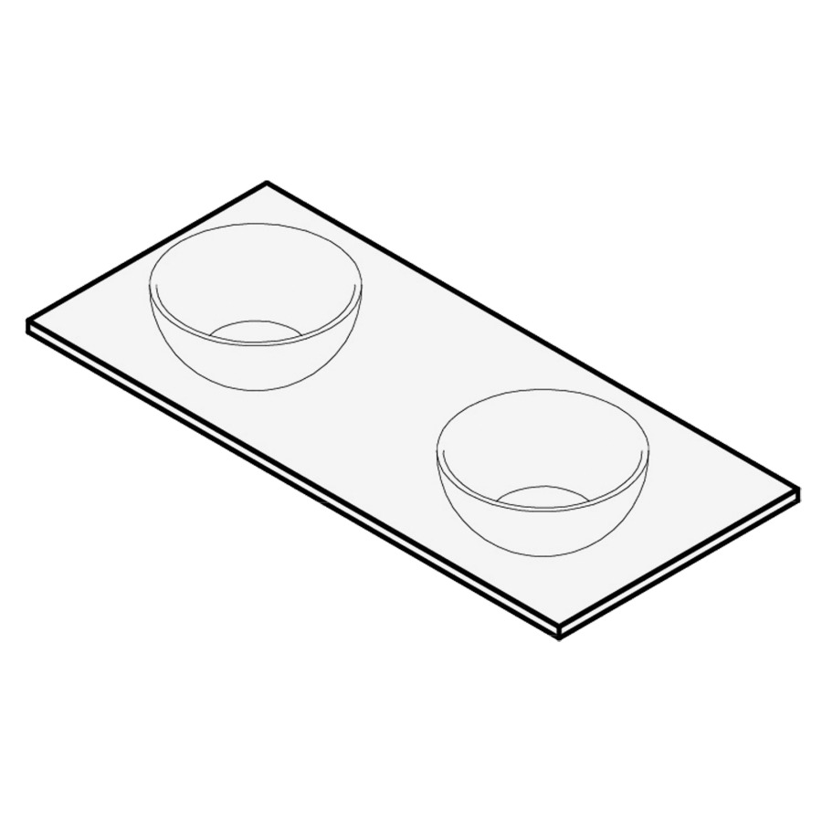 Table de lavabo
stratifié
120 x 51 x 1,2/2,1/3,2/4 cm
pour 2 lavabos
entraxe 30/60/30
