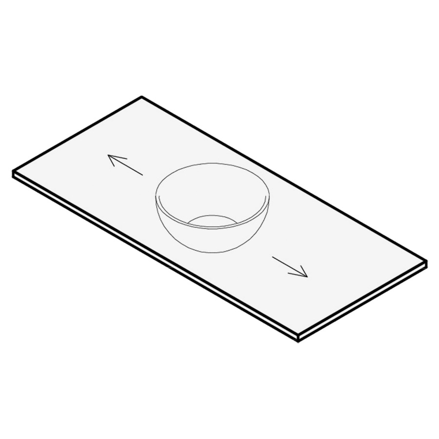 Table de lavabo
stratifié compact
120 x 51 x 1,2 cm
pour 1 lavabo
entraxe selon les indications