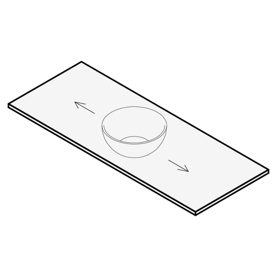 Table de lavabo
stratifié compact
130 x 51 x 1,2 cm
pour 1 lavabo
entraxe selon les indications