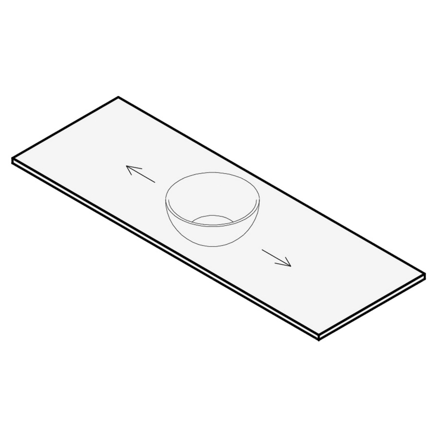Table de lavabo
stratifié compact
140 x 51 x 1,2 cm
pour 1 lavabo
entraxe selon les indications