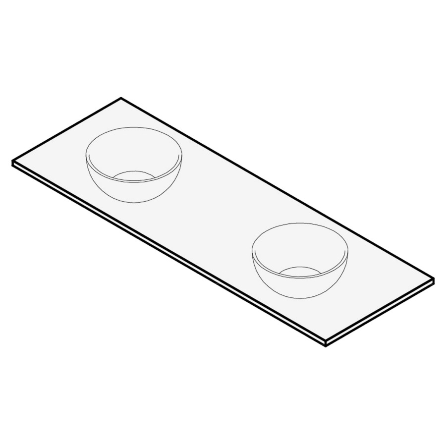 Table de lavabo
stratifié compact
140 x 51 x 1,2 cm
pour 2 lavabos
entraxe 35/70/35