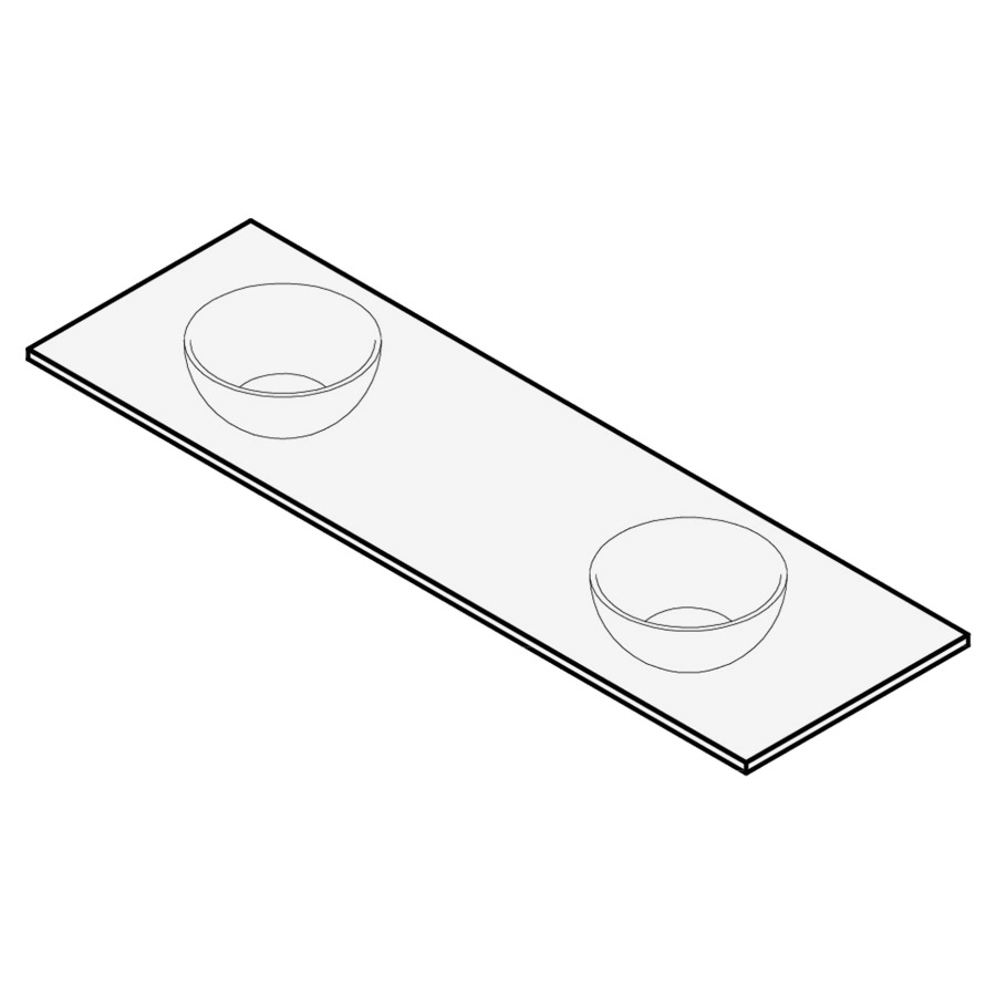 Table de lavabo
granite
150 x 51 x 2 cm
pour 2 lavabos
entraxe 37,5/75/37,5