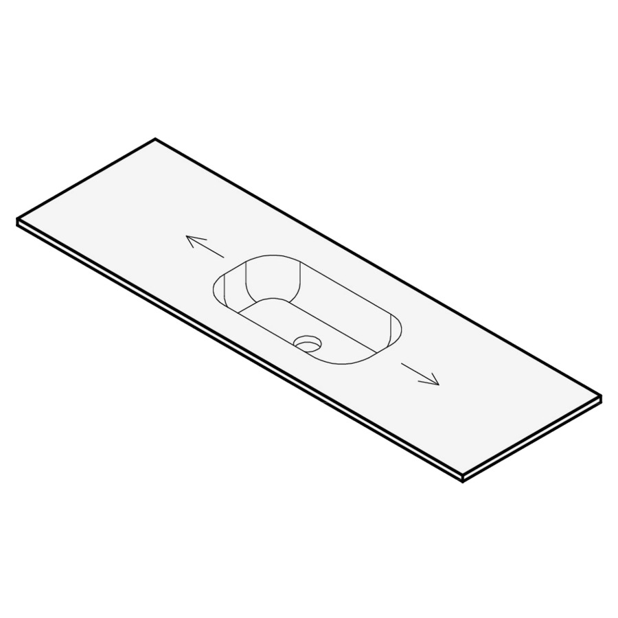 Table de lavabo
matériel minérale
150 x 51 x 0,6/1,2 cm
pour 1 lavabo
entraxe selon les indications