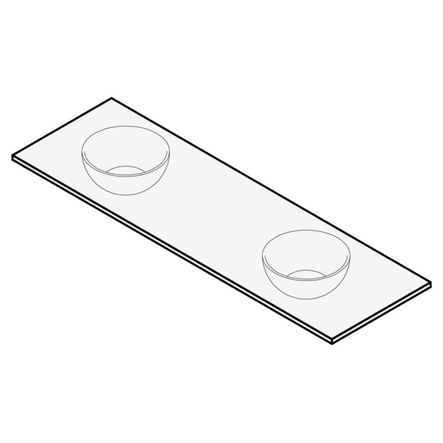 Table de lavabo
céramique
150 x 51 x 1,2 cm
pour 2 lavabos
entraxe 37,5/75/37,5