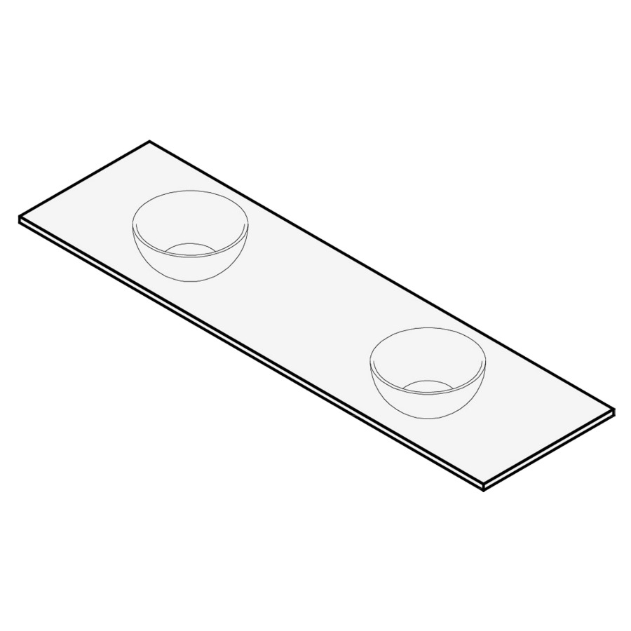 Table de lavabo
céramique
160 x 51 x 1,2 cm
pour 2 lavabos
entraxe 40/80/40