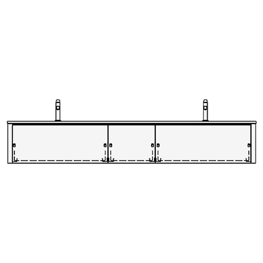 Élément inférieur LIMARA
210,0 x 34,0 x 55,0 cm
3 éléments à chacune 1 tiroir
pour 2 lavabos