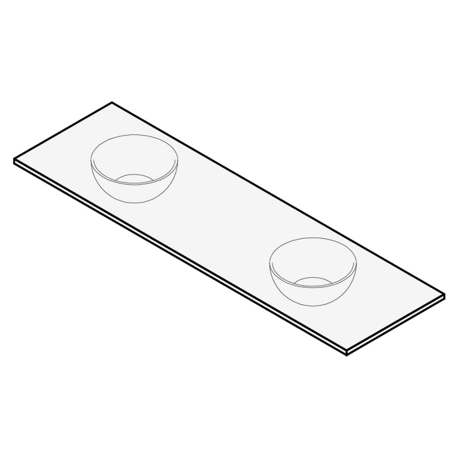 Table de lavabo
céramique
170 x 51 x 1,2 cm
pour 2 lavabos
entraxe 42,5/85/42,5