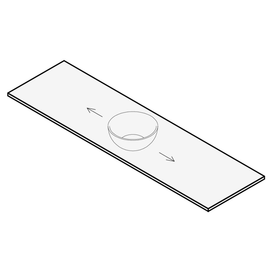 Table de lavabo
stratifié compact
180 x 51 x 1,2 cm
pour 1 lavabo
entraxe selon les indications