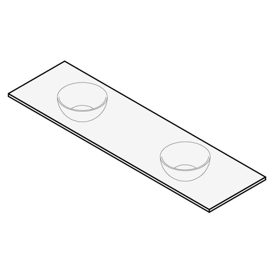 Table de lavabo
stratifié compact
180 x 51 x 1,2 cm
pour 2 lavabos
entraxe 45/90/45