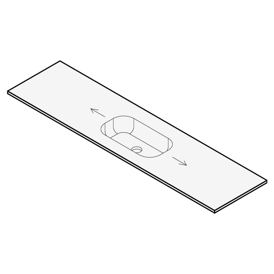 Table de lavabo
matériel minérale
200 x 51 x 0,6/1,2 cm
pour 1 lavabo
entraxe selon les indications