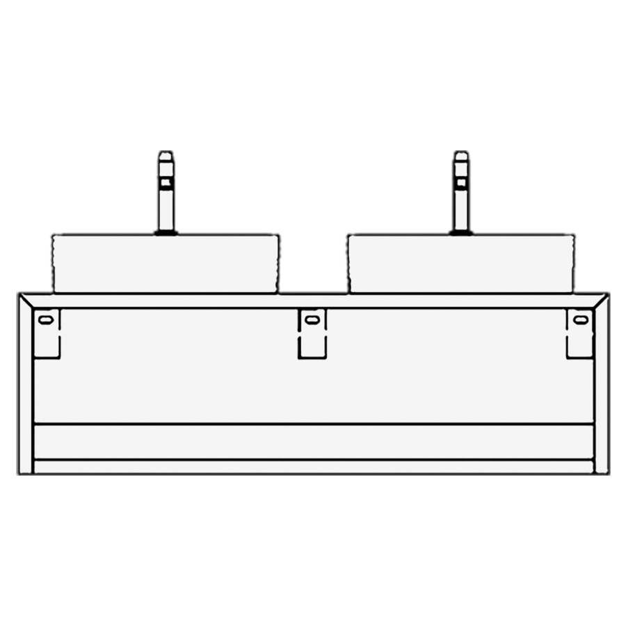 Élément inférieur CANE
130,0 x 40,0 x 51,0 cm
ouvert
pour 2 lavabos à poser
