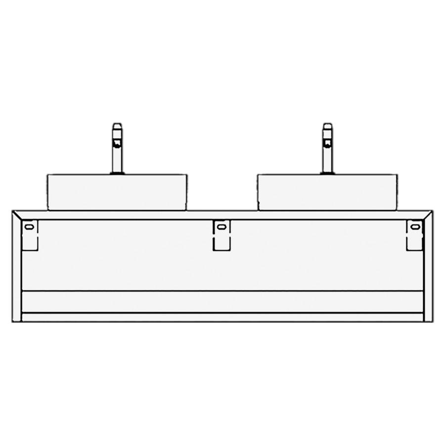Élément inférieur CANE
150,0 x 40,0 x 51,0 cm
ouvert
pour 2 lavabos à poser