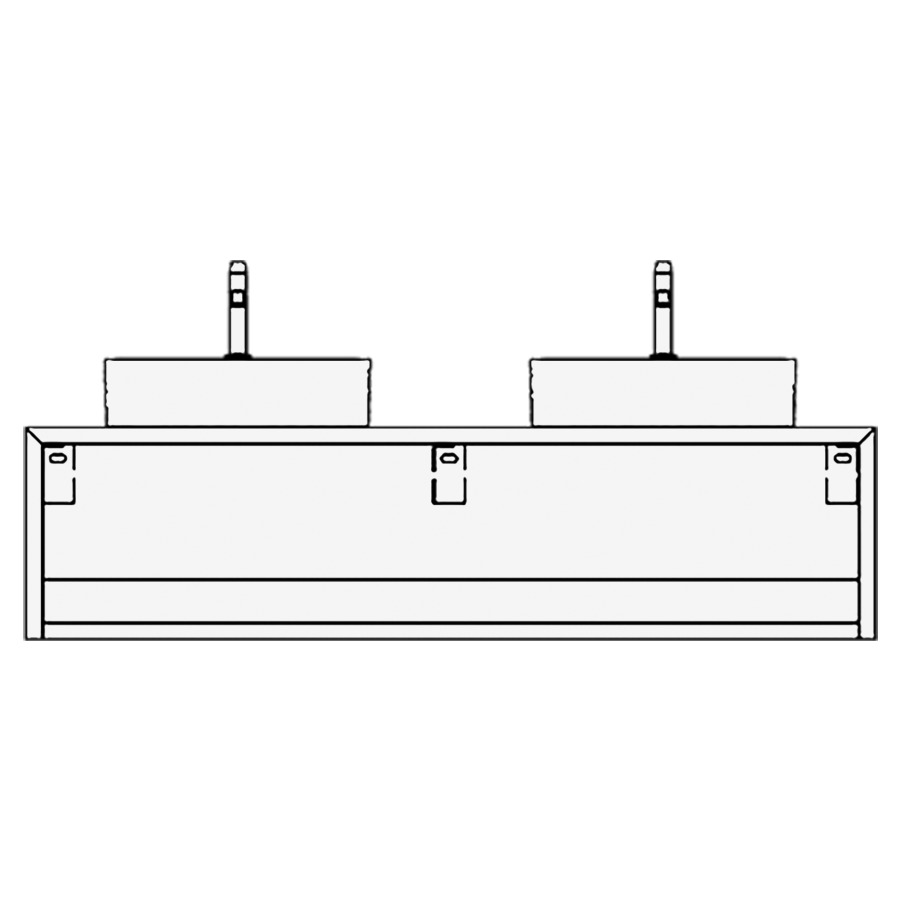 Élément inférieur CANE
160,0 x 40,0 x 51,0 cm
ouvert
pour 2 lavabos à poser