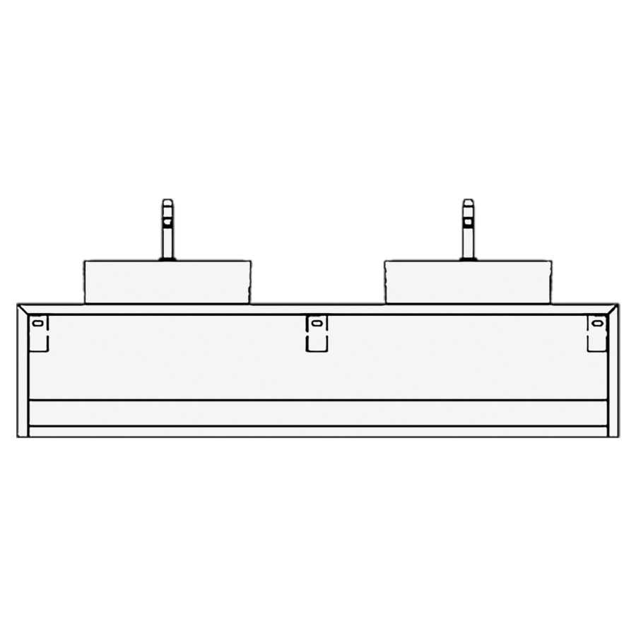 Élément inférieur CANE
180,0 x 40,0 x 51,0 cm
ouvert
pour 2 lavabos à poser