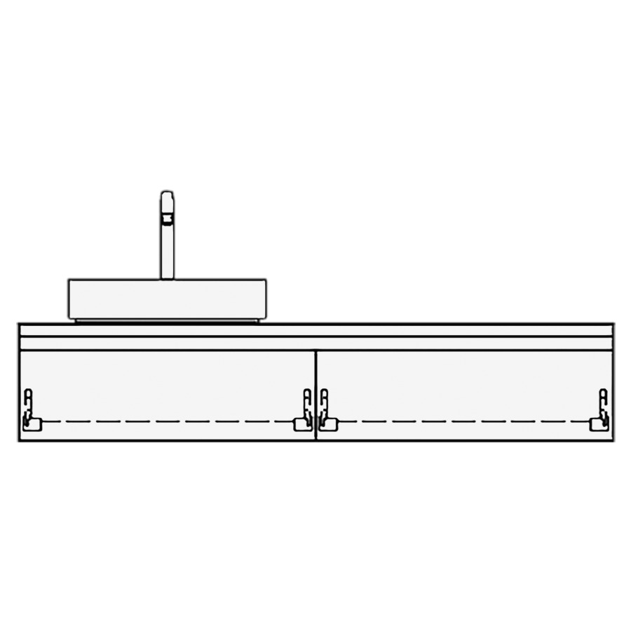 Meuble avec lavabo RICCIO
table de lavabo et élément
inférieur
150,0 x 30,0 x 51,0 cm
2 éléments à chacune 1 tiroir
pour 1 lavabo à poser à gauche