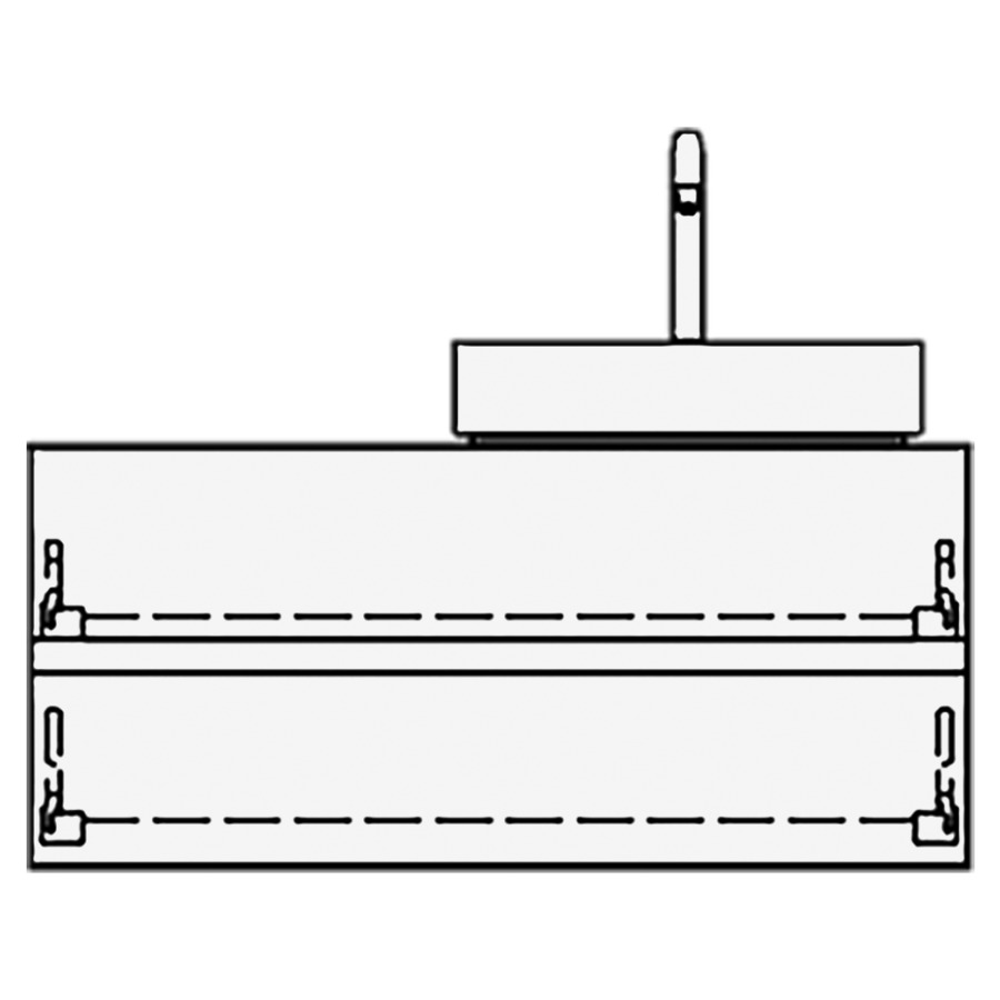 Meuble avec lavabo RICCIO
table de lavabo et élément
inférieur
100,0 x 45,0 x 51,0 cm
élément à 2 tiroirs
pour 1 lavabo à poser à
droite