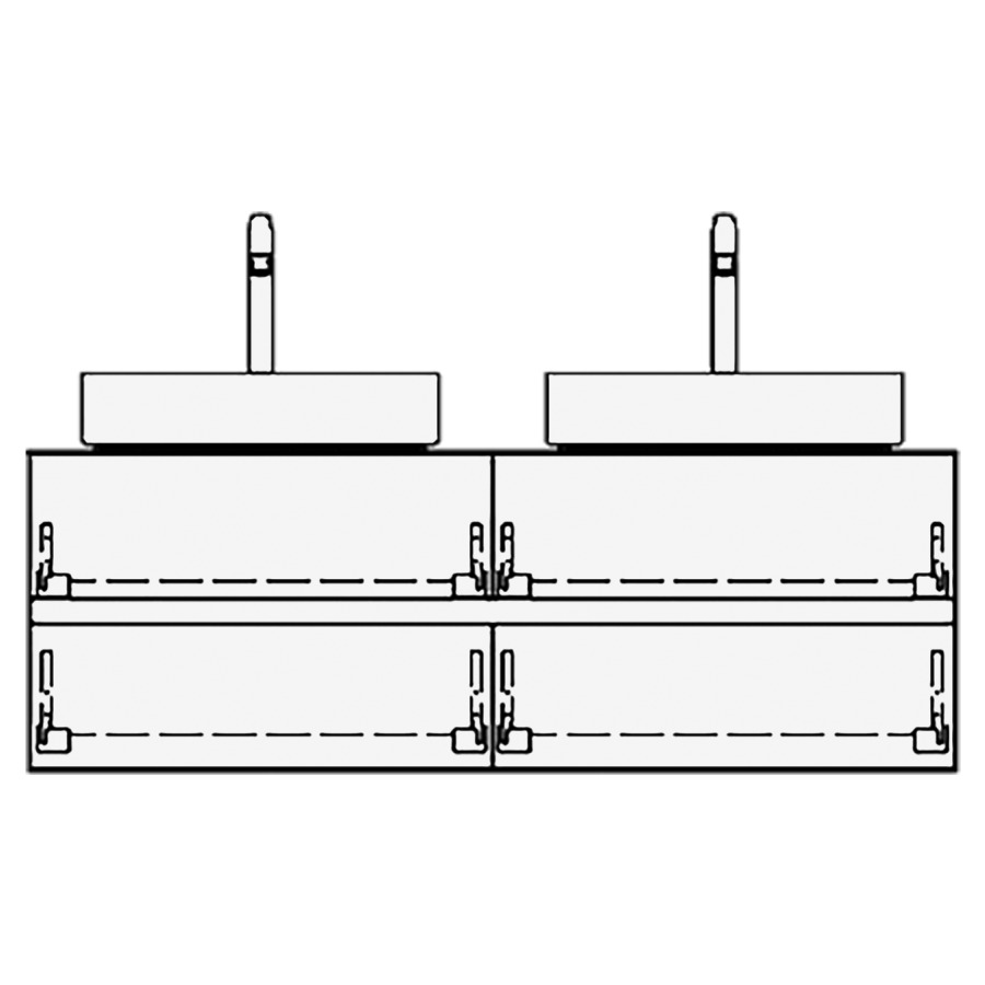Meuble avec lavabo RICCIO
table de lavabo et élément
inférieur
130,0 x 45,0 x 51,0 cm
2 éléments à chacune 2 tiroirs
pour 2 lavabos à poser