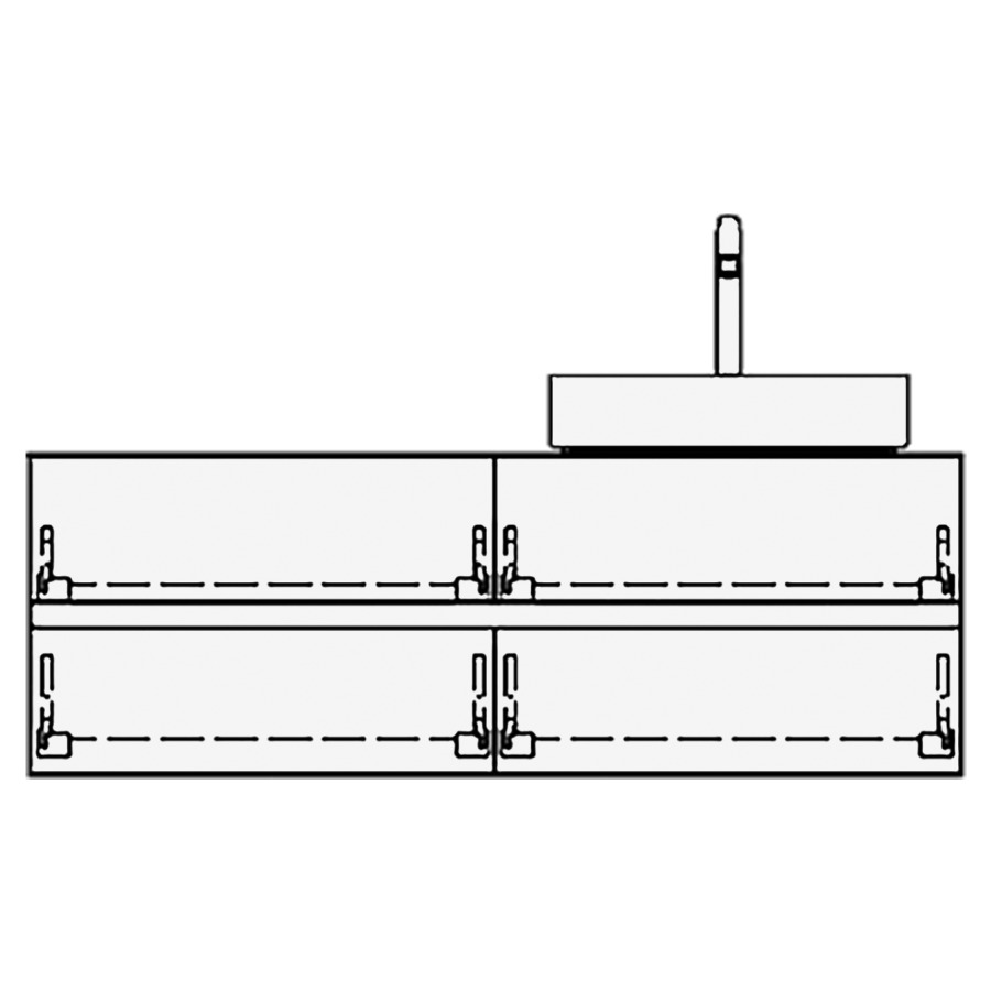 Meuble avec lavabo RICCIO
table de lavabo et élément
inférieur
130,0 x 45,0 x 51,0 cm
2 éléments à chacune 2 tiroirs
pour 1 lavabo à poser à
droite