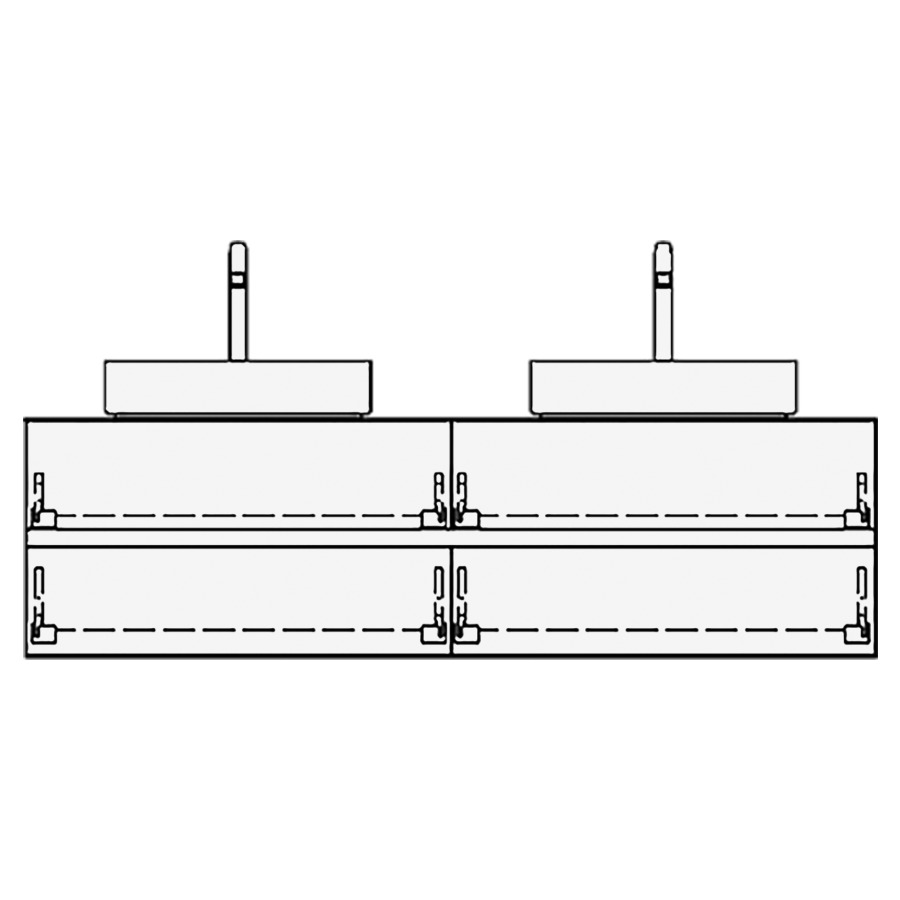 Meuble avec lavabo RICCIO
table de lavabo et élément
inférieur
160,0 x 45,0 x 51,0 cm
2 éléments à chacune 2 tiroirs
pour 2 lavabos à poser