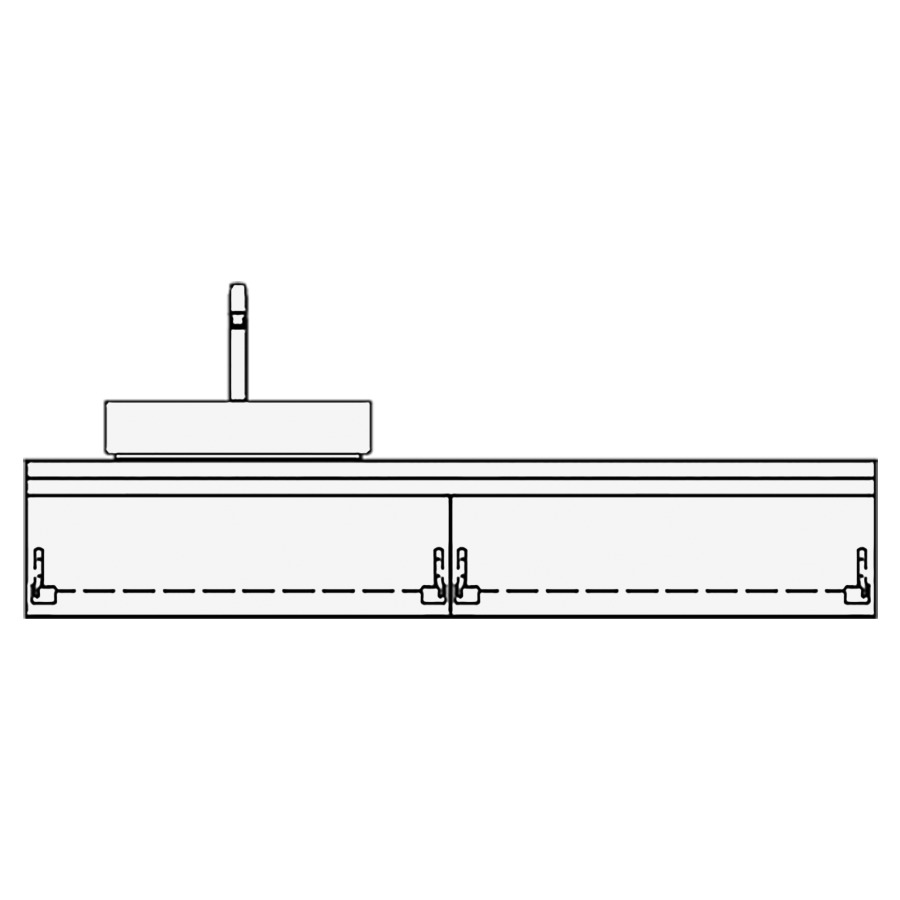 Meuble avec lavabo RICCIO
table de lavabo et élément
inférieur
160,0 x 30,0 x 51,0 cm
2 éléments à chacune 1 tiroir
pour 1 lavabo à poser à gauche