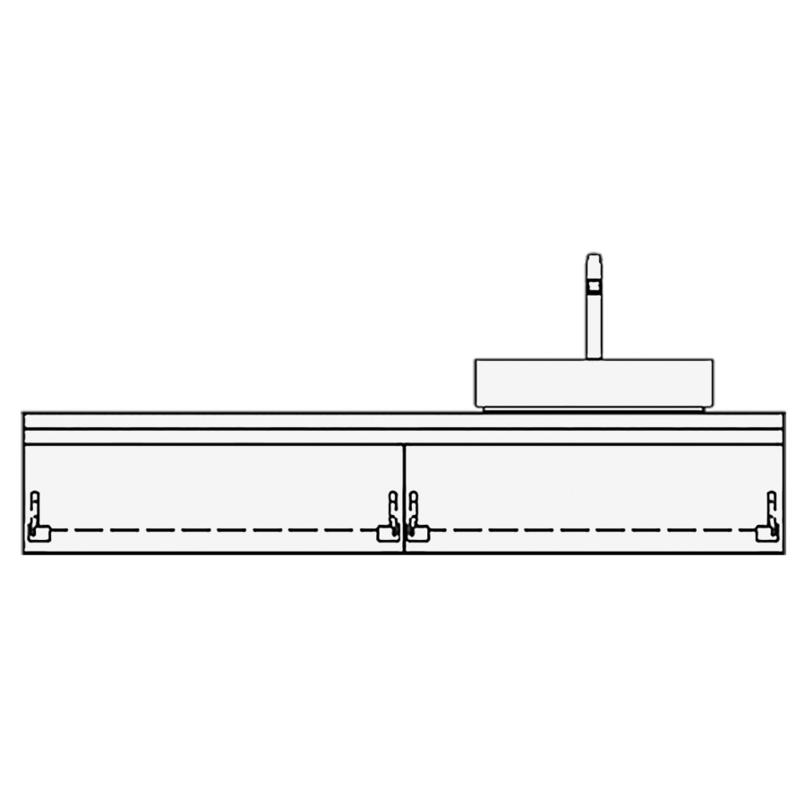 Meuble avec lavabo RICCIO
table de lavabo et élément
inférieur
160,0 x 30,0 x 51,0 cm
2 éléments à chacune 1 tiroir
pour 1 lavabo à poser à droite