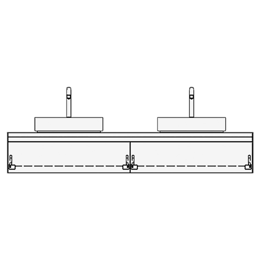 Meuble avec lavabo RICCIO
table de lavabo et élément
inférieur
180,0 x 30,0 x 51,0 cm
2 éléments à chacune 1 tiroir
pour 2 lavabos à poser
