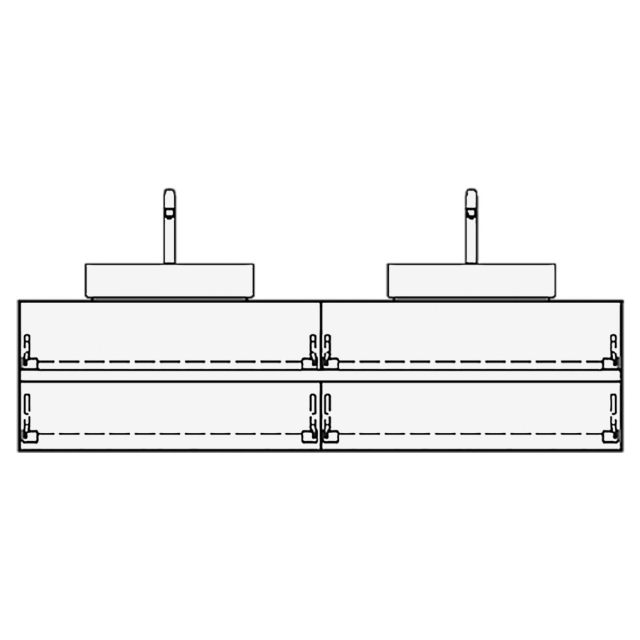 Meuble avec lavabo RICCIO
table de lavabo et élément
inférieur
180,0 x 45,0 x 51,0 cm
2 éléments à chacune 2 tiroirs
pour 2 lavabos à poser