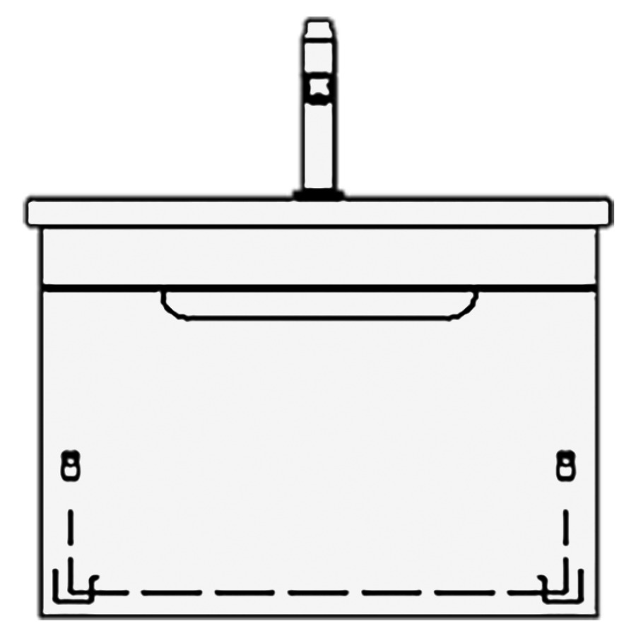 Meuble avec lavabo TIGRE
lavabo et élément inférieur
WT 60,0 x 50,0 x 3,0 cm
1 lavabo au milieu
sans trop-plein
UB 59,0 x 45,0 x 49,5 cm
élément à 1 tiroir
poignée listeaux noir