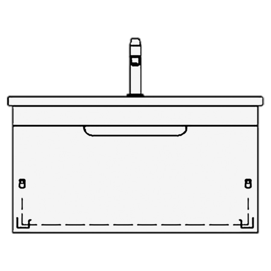 Meuble avec lavabo TIGRE
table et élément inférieur
WT 80,0 x 50,0 x 3,0 cm
1 lavabo au milieu
sans trop-plein
UB 79,0 x 45,0 x 49,5 cm
élément à 1 tiroir
poignée listeaux noir
