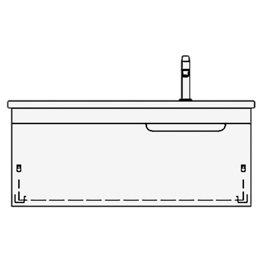 Meuble avec lavabo TIGRE
lavabo et élément à inférieur
WT 100,0 x 50,0 x 3,0 cm
1 lavabo à droite
sans trop-plein
UB 99,0 x 45,0 x 49,5 cm
élément à 1 tiroir
poignée listeaux noir