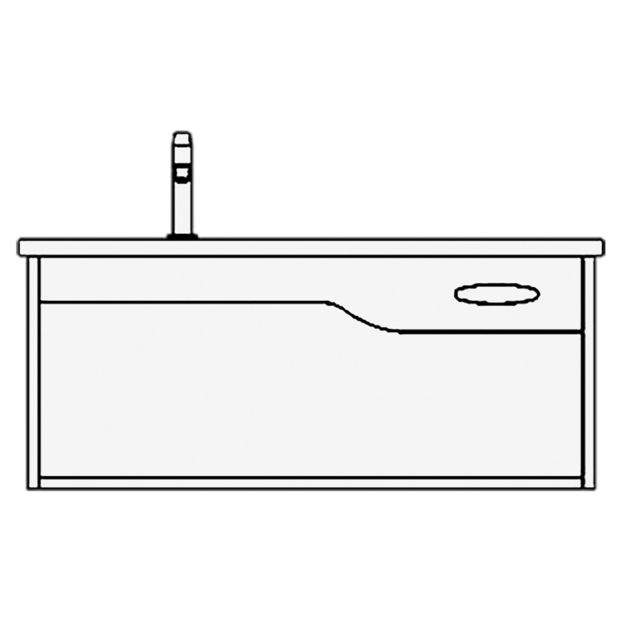 Meuble avec lavabo TIGRE
lavabo et élément inférieur
WT 100,0 x 50,0 x 3,0 cm
1 lavabo à gauche
sans trop-plein
UB 99,0 x 40,0 x 49,5 cm
cadre avec tablier, ouvert
sans tablette