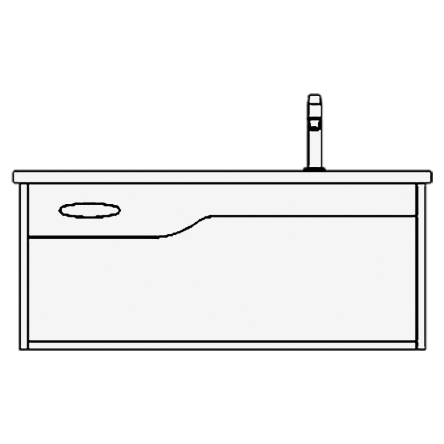 Meuble avec lavabo TIGRE
lavabo et élément inférieur
WT 100,0 x 50,0 x 3,0 cm
1 lavabo à droite
sans trop-plein
UB 99,0 x 40,0 x 49,5 cm
cadre avec tablier, ouvert
sans tablette