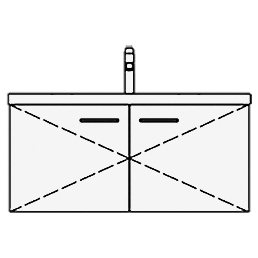 Élément inférieur
SILENIO TORO
89,0 x 44,0 x 45,5 cm
pour lavabo Silenio 90 cm
armoire de toilette, 2 portes
sans tablette