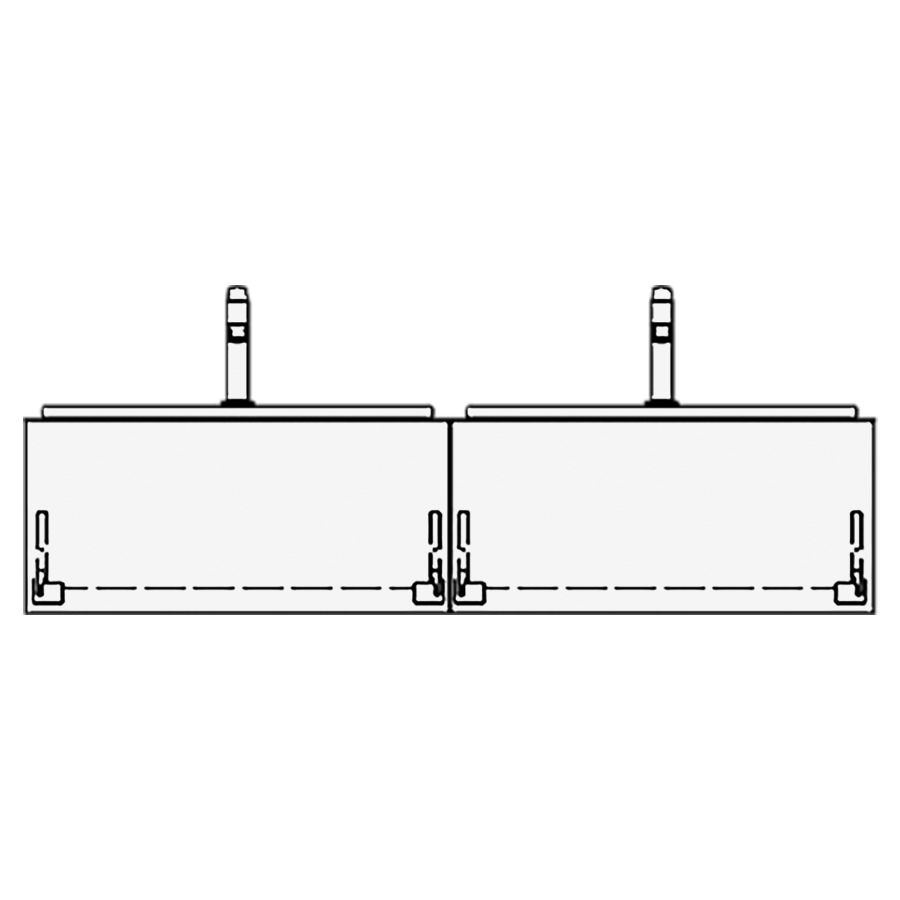 Meuble avec lavabo VOLARE PIU
table de lavabo et élément
inférieur
130,0 x 30,0 x 51,0 cm
2 éléments à chacune 1 tiroir
pour 2 lavabos à poser