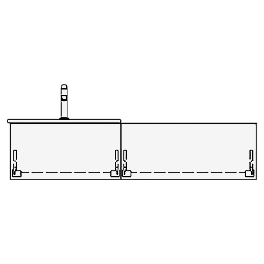 Meuble avec lavabo VOLARE PIU
table de lavabo et élément
inférieur
130,0 x 30,0 x 46,0 cm
2 éléments à chacune 1 tiroir
pour 1 lavabo à poser
à gauche, lavabo en saillie