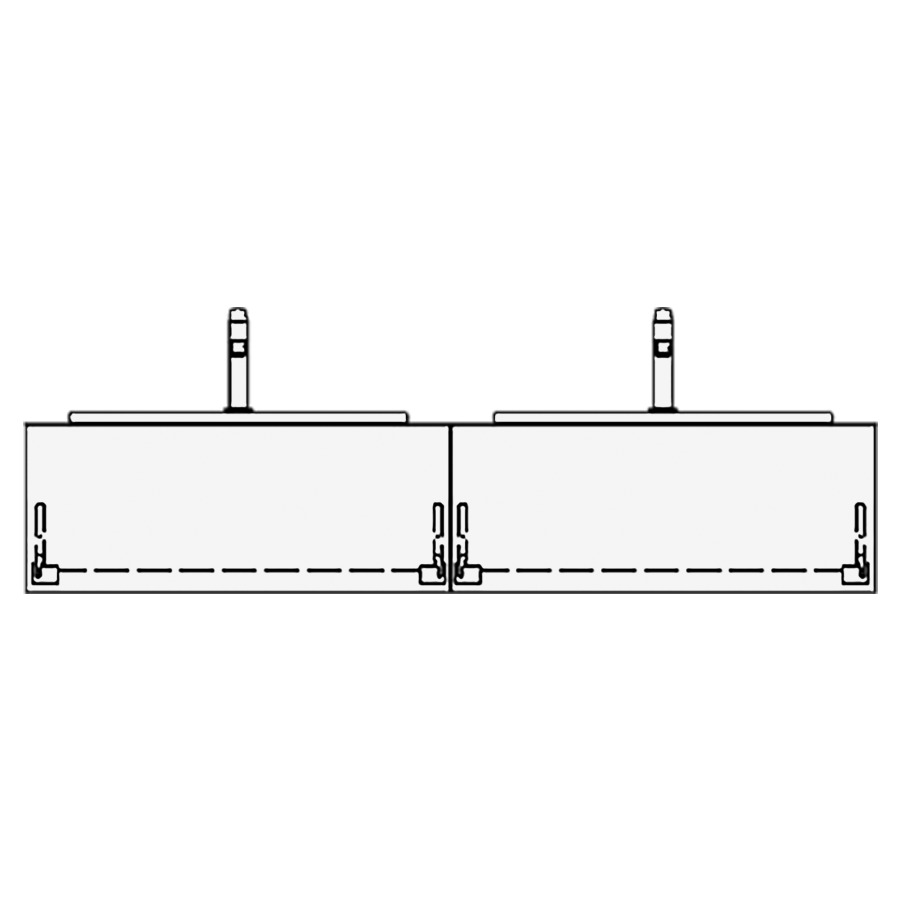 Meuble avec lavabo VOLARE PIU
table de lavabo et élément
inférieur
150,0 x 30,0 x 51,0 cm
2 éléments à chacune 1 tiroir
pour 2 lavabos à poser