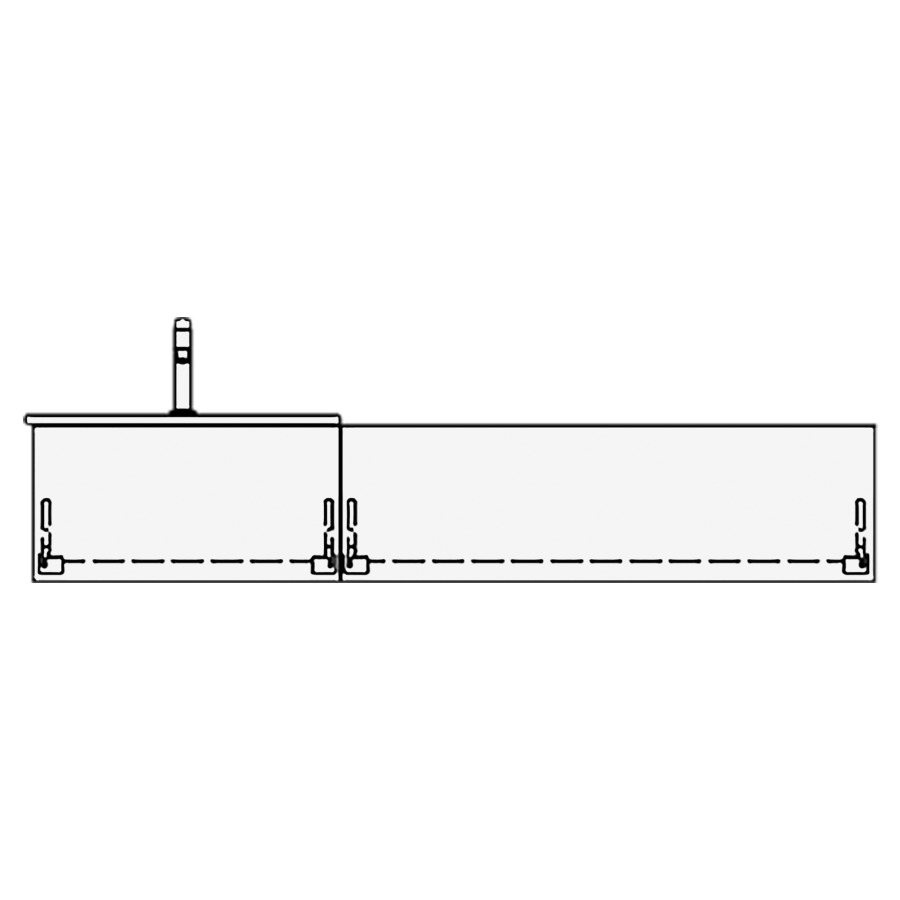 Meuble avec lavabo VOLARE PIU
table de lavabo et élément
inférieur
160,0 x 30,0 x 46,0 cm
2 éléments à chacune 1 tiroir
pour 1 lavabo à poser
à gauche, lavabo en saillie