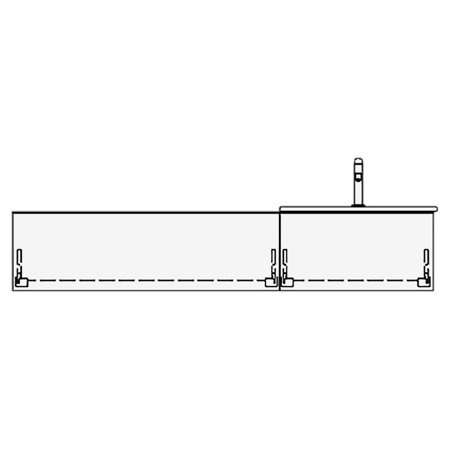 Meuble avec lavabo VOLARE PIU
table de lavabo et élément
inférieur
160,0 x 30,0 x 46,0 cm
2 éléments à chacune 1 tiroir
pour 1 lavabo à poser à droite, 
lavabo en saillie