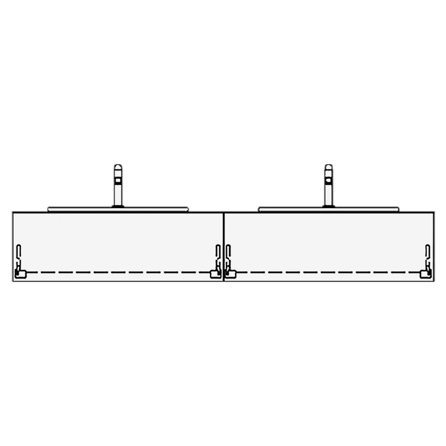 Meuble avec lavabo VOLARE PIU
table de lavabo et élément
inférieur
180,0 x 30,0 x 51,0 cm
2 éléments à chacune 1 tiroir
pour 2 lavabos à poser