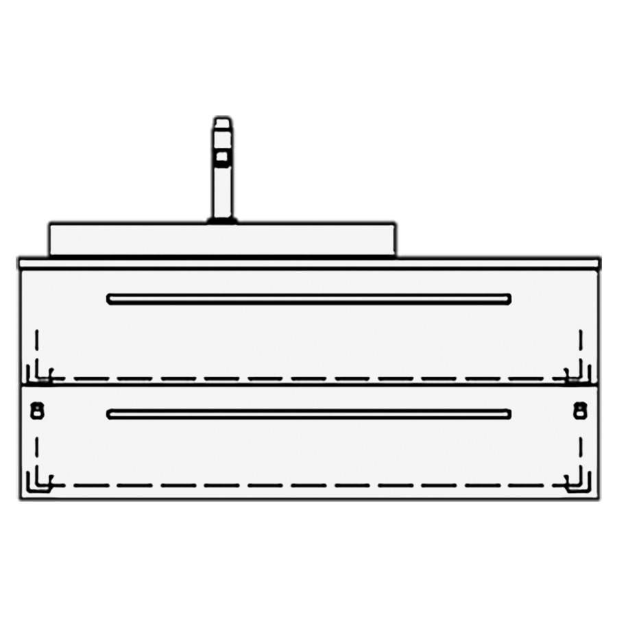 Elém. inférieur VOLARE TORO AB
100,0 x 40,0 x 51,0 cm
élément à 2 tiroirs
pour 1 lavabo à gauche