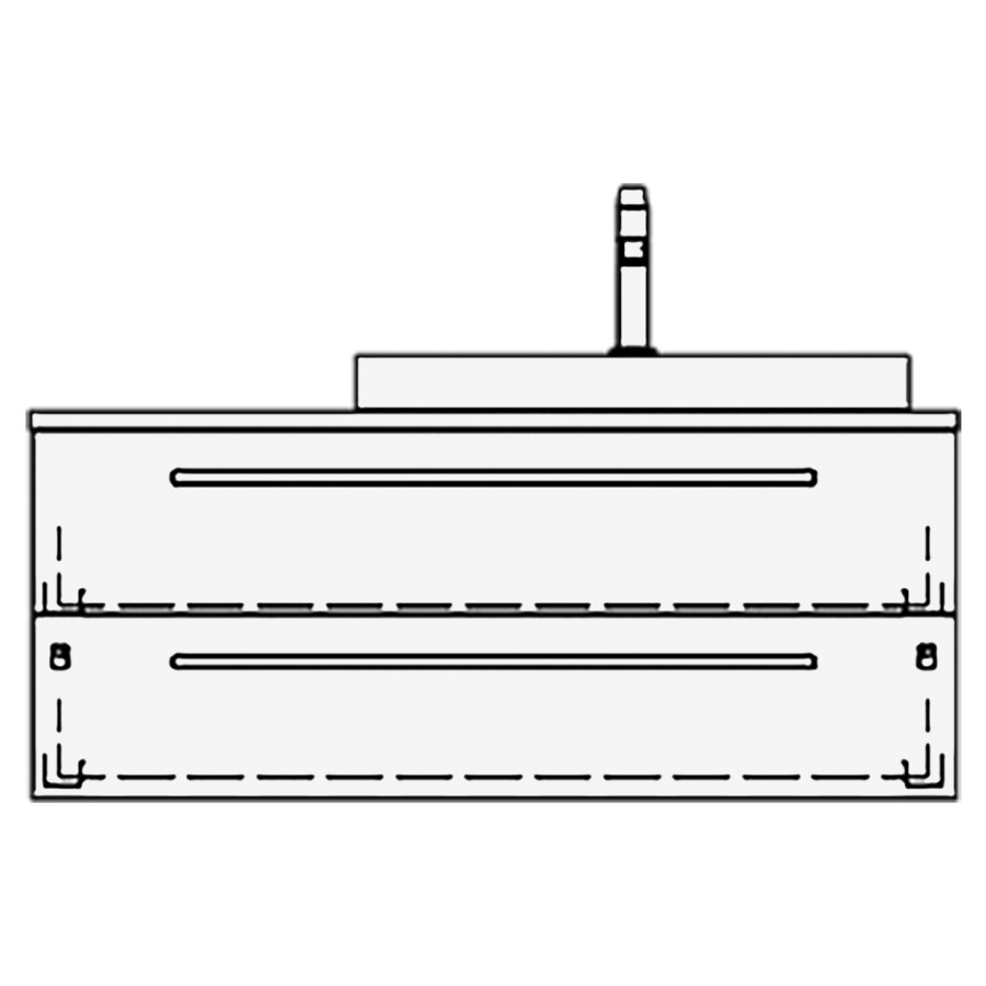 Elém. inférieur VOLARE TORO AB
100,0 x 40,0 x 51,0 cm
élément à 2 tiroirs
pour 1 lavabo à droite