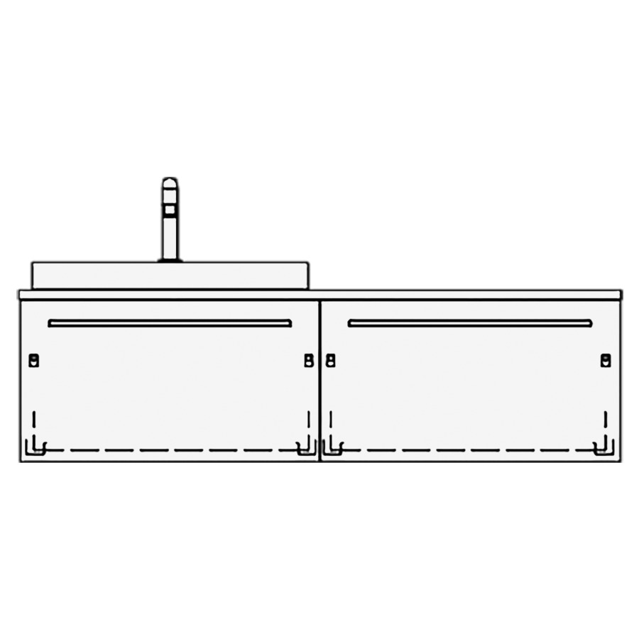 Elém. inférieur VOLARE TORO AB
130,0 x 35,0 x 51,0 cm
2 éléments à chacune 1 tiroir
pour 1 lavabo à gauche