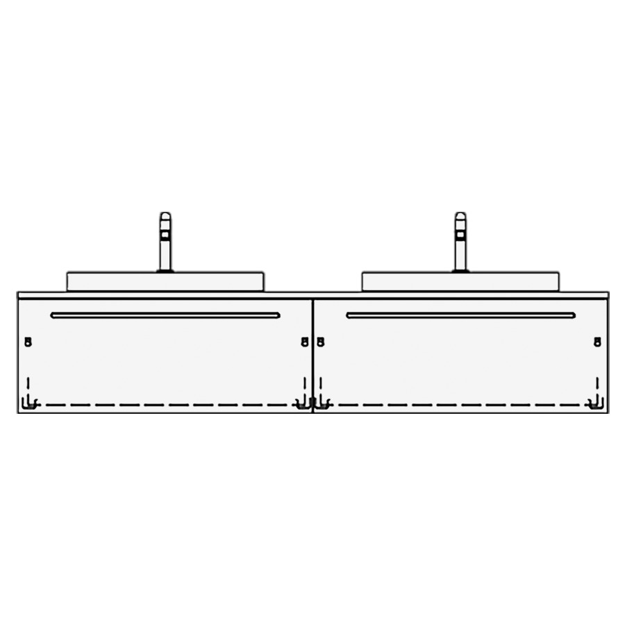 Elém. inférieur VOLARE TORO AB
180,0 x 35,0 x 51,0 cm
2 éléments à chacune 1 tiroir
pour 2 lavabos