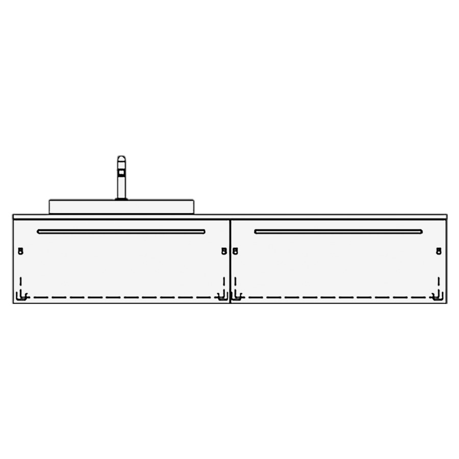 Elém. inférieur VOLARE TORO AB
180,0 x 35,0 x 51,0 cm
2 éléments à chacune 1 tiroir
pour 1 lavabo à gauche