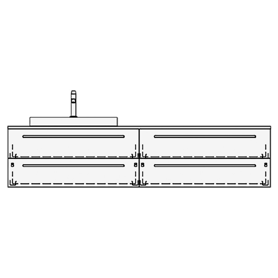 Elém. inférieur VOLARE TORO AB
180,0 x 40,0 x 51,0 cm
2 éléments à chacune 2 tiroirs
pour 1 lavabo à gauche