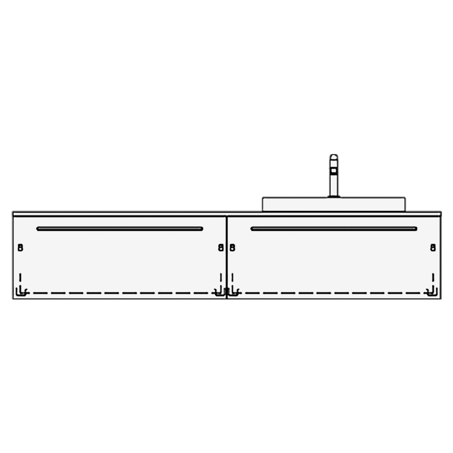 Elém. inférieur VOLARE TORO AB
180,0 x 35,0 x 51,0 cm
2 éléments à chacune 1 tiroir
pour 1 lavabo à droite