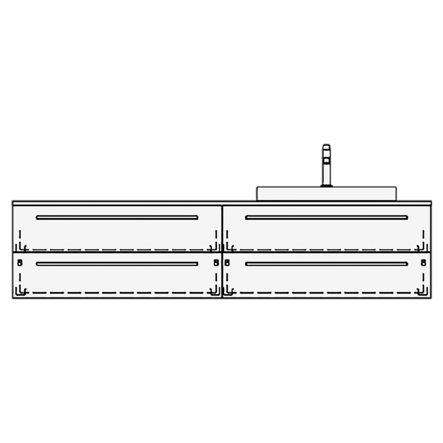 Elém. inférieur VOLARE TORO AB
180,0 x 40,0 x 51,0 cm
2 éléments à chacune 2 tiroirs
pour 1 lavabo à droite