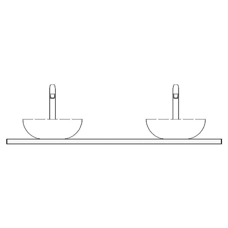 Table de lavabo VOLARE
stratifié
150,4 x 51,0 x 1,2/2,1/3,2/
4,0 cm, pour 2 lavabos