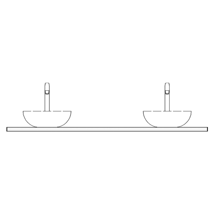 Table de lavabo VOLARE
stratifié
180,4 x 51,0 x 1,2/2,1/3,2/
4,0 cm, pour 2 lavabos